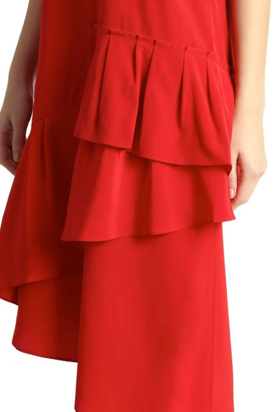 Shop Tibi Ruffle Asymmetrical Dress