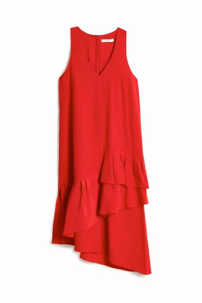 Shop Tibi Ruffle Asymmetrical Dress