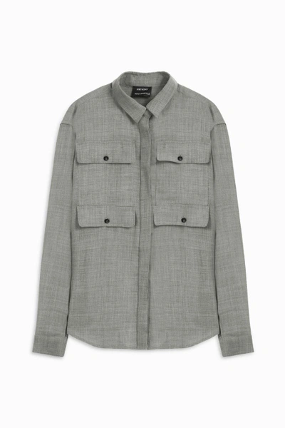 Anthony Vaccarello Solid Color Shirts & Blouses In Light Grey