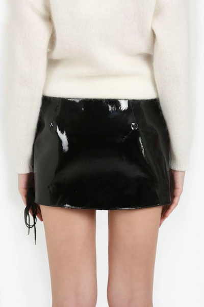 Shop Anthony Vaccarello Lace Up Patent Mini Skirt