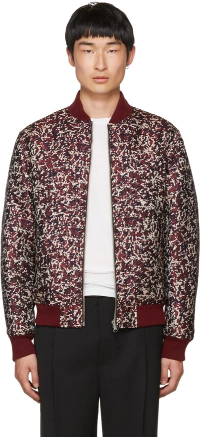 Shop Public School Reversible Burgundy Camo Beve Bomber Jacket