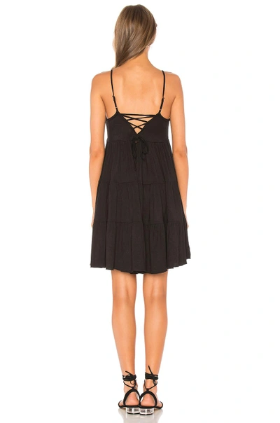 Shop Chaser Lace Up Tiered Dress In Black