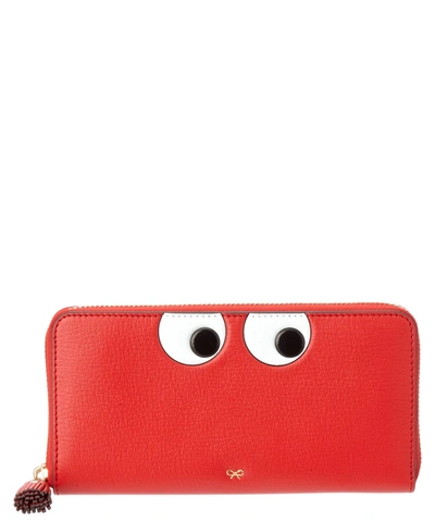 Anya Hindmarch Eyes Large Leather Ziparound Wallet' In Red