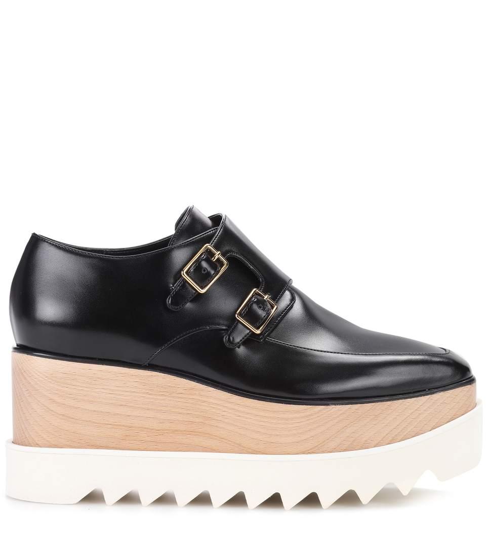 Stella Mccartney Elyse Monk-strap Faux-leather Platform Shoes In 1000 ...