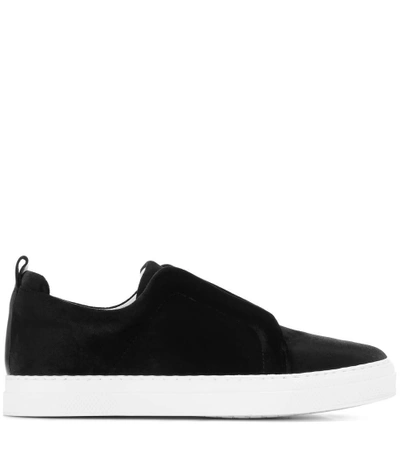 Shop Pierre Hardy Slider Velvet Sneakers In Llack