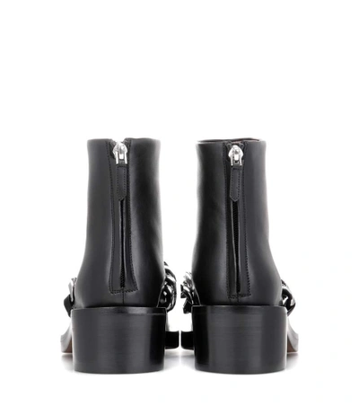 Shop Givenchy Chain Leather Ankle Boots In Black