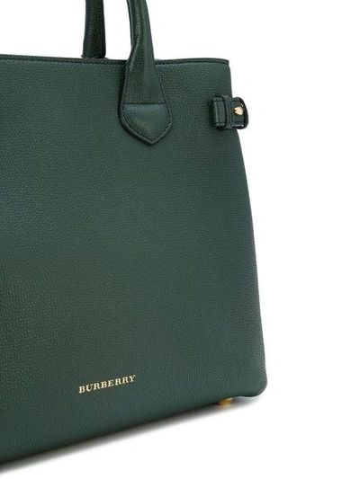 Shop Burberry The Medium Banner In Leather And House Check - Green