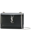 Saint Laurent Sunset Chain Wallet In Black