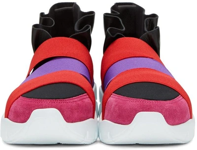 Shop Emilio Pucci Purple And Black Colorblock Slip-on Sneakers In A74 Viola/rosso/fuxi