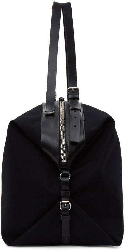 Shop Saint Laurent Black Large Canvas Id Convertible Bag