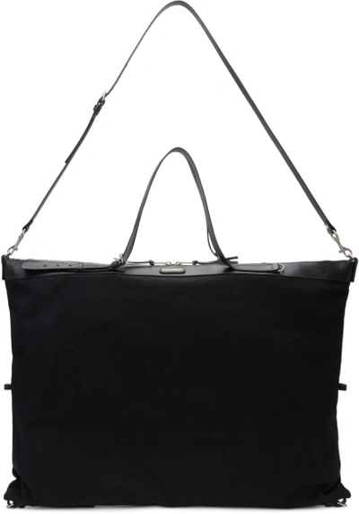 Shop Saint Laurent Black Large Canvas Id Convertible Bag