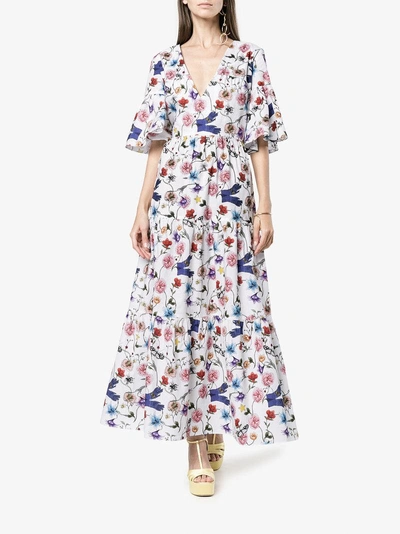 Shop Borgo De Nor Floral Print Maxi Dress In White