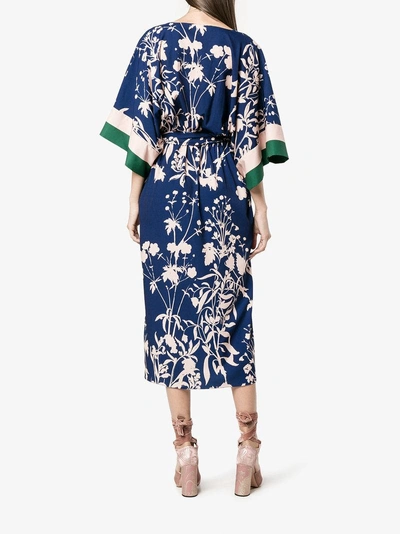 Shop Borgo De Nor Kimono Belted Dress In Blue