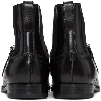 Shop Alexander Mcqueen Black Leather Chelsea Boots