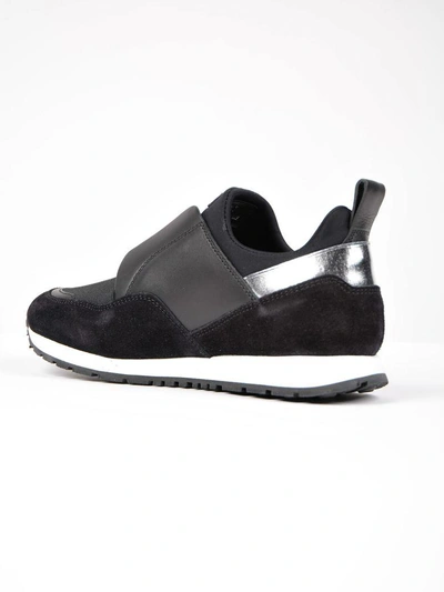 Shop Tod's Contrast Slip-on Sneakers In Black