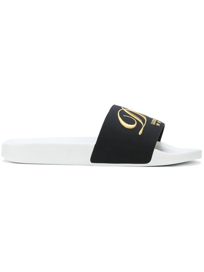 Shop Dolce & Gabbana Embroidered Hotel Pool Slides