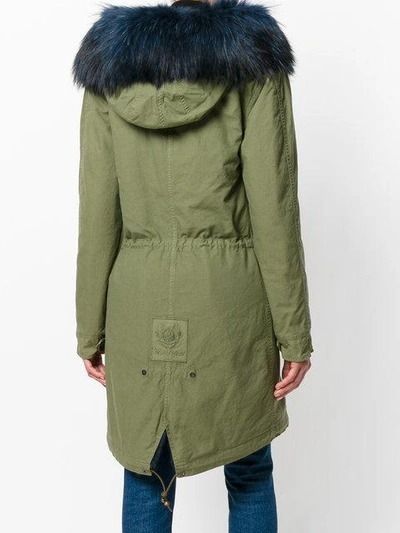 Shop Mr & Mrs Italy Fur Hooded Parka In Green