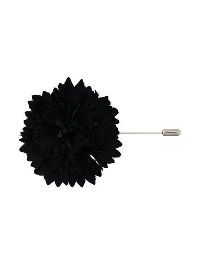 Shop Lanvin Flower Brooch - Black