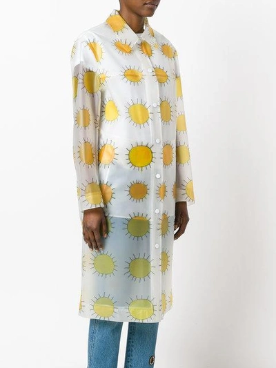 Shop Christopher Kane Allover Printed Sun Waterproof Coat In White