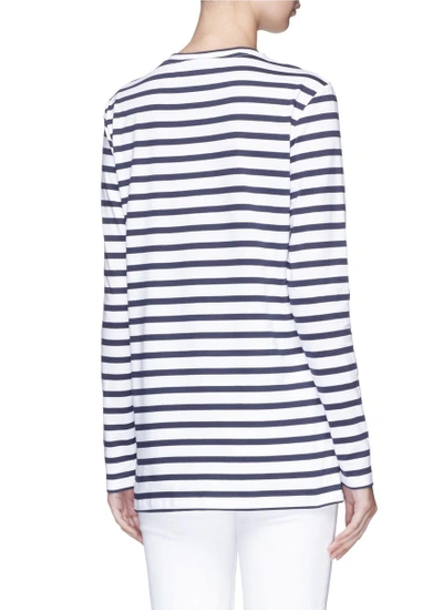 Shop Etre Cecile 'on Tour' Flocked Print Stripe Long Sleeve T-shirt