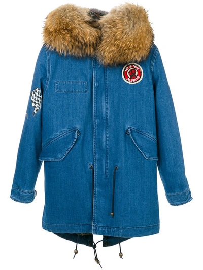 Mr & Mrs Italy Denim Midi Parka In C3574