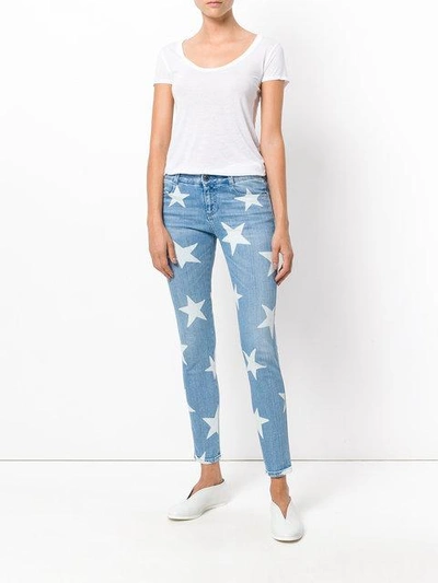 Shop Stella Mccartney Star Print Skinny Jeans In Blue