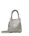 ALLSAINTS Maya North/South Mini Leather Tote,2670206LIGHTCEMENT/SILVER