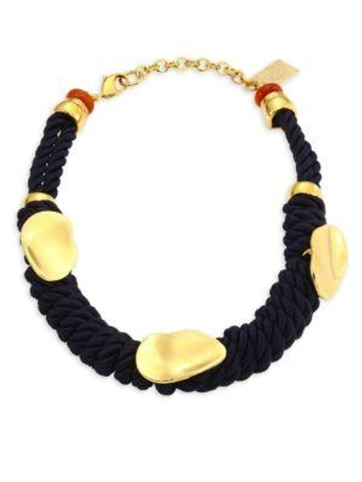 Shop Lizzie Fortunato Zanzibar Cord Necklace In Black