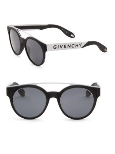 Shop Givenchy 50mm Round Sunglasses In Black