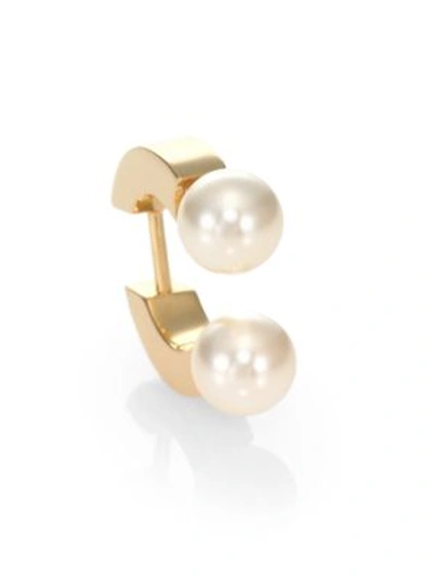 Chloé Gold & Pearl Single Darcey Earring In Gold-pearl