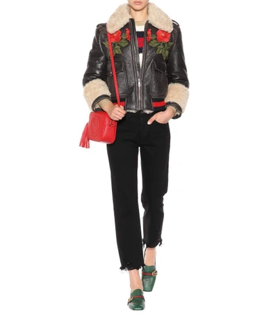 Shop Gucci Soho Disco Leather Shoulder Bag In Red