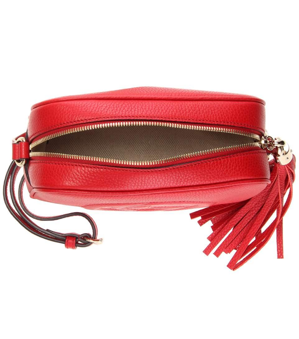 Gucci Soho Disco Textured-leather Shoulder Bag In Red | ModeSens