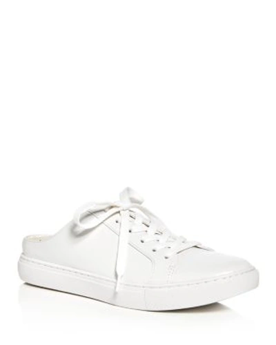 Kenneth Cole Kinsley Leather Lace Up Sneaker Mules In White