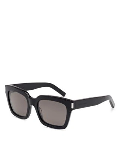 Shop Saint Laurent Men's Oversize Square Sunglasses, 53mm In Black Smoke