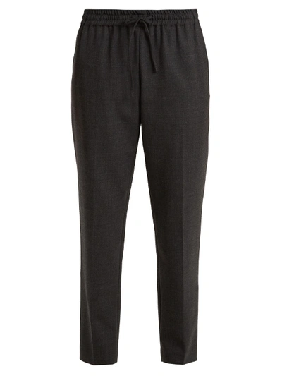 Joseph Lou Lou Mid-rise Tapered-leg Trousers In Dark Grey