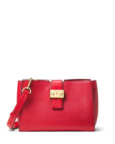 Michael Michael Kors Bond Medium Leather Messenger Bag, Bright Red