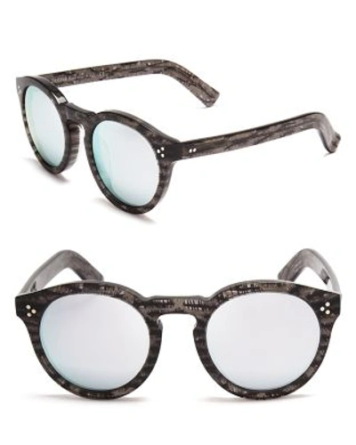 Illesteva Mirrored Leonard Ii Sunglasses, 50mm In Black Frost/silver Mirror