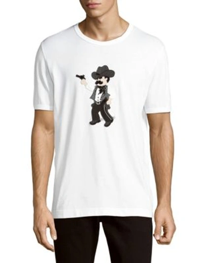 Dolce & Gabbana Patch Cotton Tee In White
