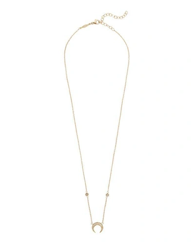 Shop Jacquie Aiche Diamond Crescent Moon Necklace In Gold