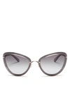 Kate Spade New York Klaudia Cat Eye Sunglasses, 57mm In Transparent Gray/gray Gradient