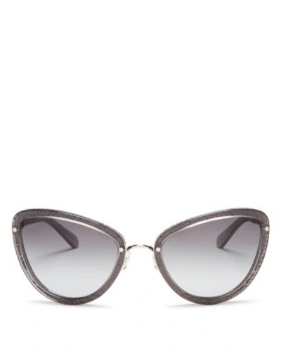 Kate Spade New York Klaudia Cat Eye Sunglasses, 57mm In Transparent Gray/gray Gradient