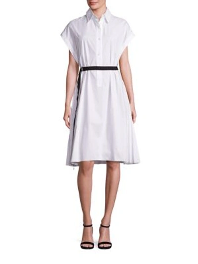 Shop Tome Sleeveless Cotton Shirtdress In White