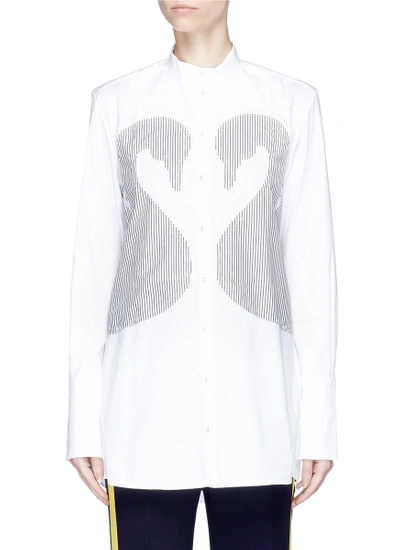 Shop Victoria Victoria Beckham Swan Appliqué Cotton Shirt