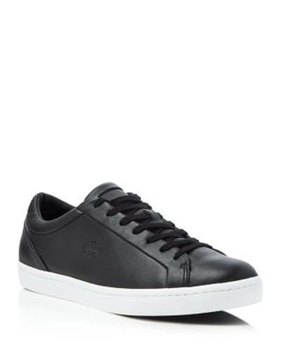 Lacoste Straightset Lace Up Sneakers In Black