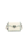 VALENTINO GARAVANI ROCKSTUD ROLLING SMALL GUITAR-STRAP CROSSBODY BAG, LIGHT IVORY