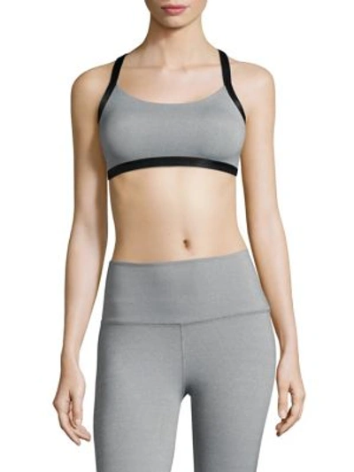 Beyond Yoga Overture Strappy Ballet Bra In Pintuck Grey