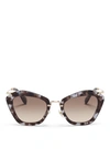 MIU MIU 'Noir' tortoiseshell acetate cat eye sunglasses