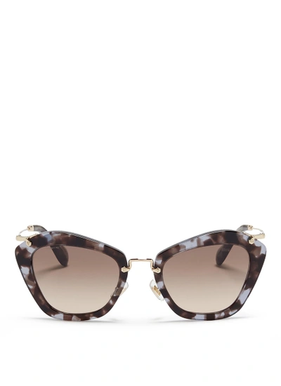 Miu Miu 'noir' Tortoiseshell Acetate Cat Eye Sunglasses