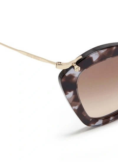 Shop Miu Miu 'noir' Tortoiseshell Acetate Cat Eye Sunglasses