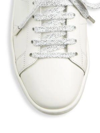 Shop Saint Laurent Women's Court Classic Leather Sneakers In White-blue